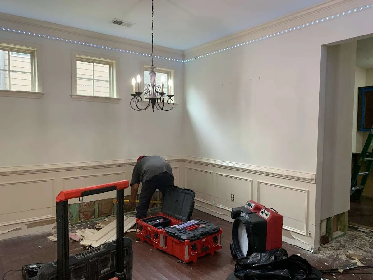 Restoration technician with professional equipment in Westchester